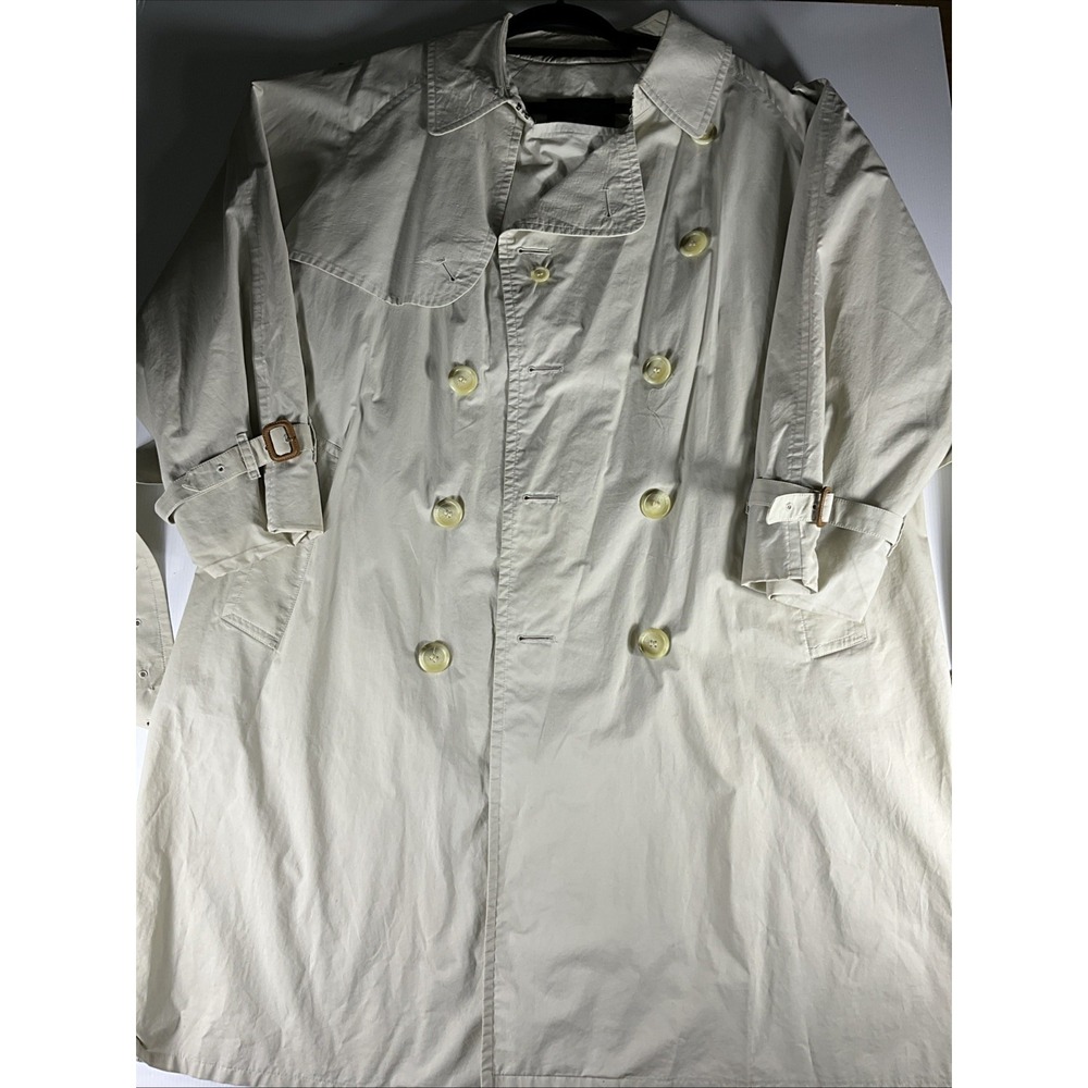 Vintage Burberrys Trench Coat Mens XL Beige Cotton Made England 27" Pit